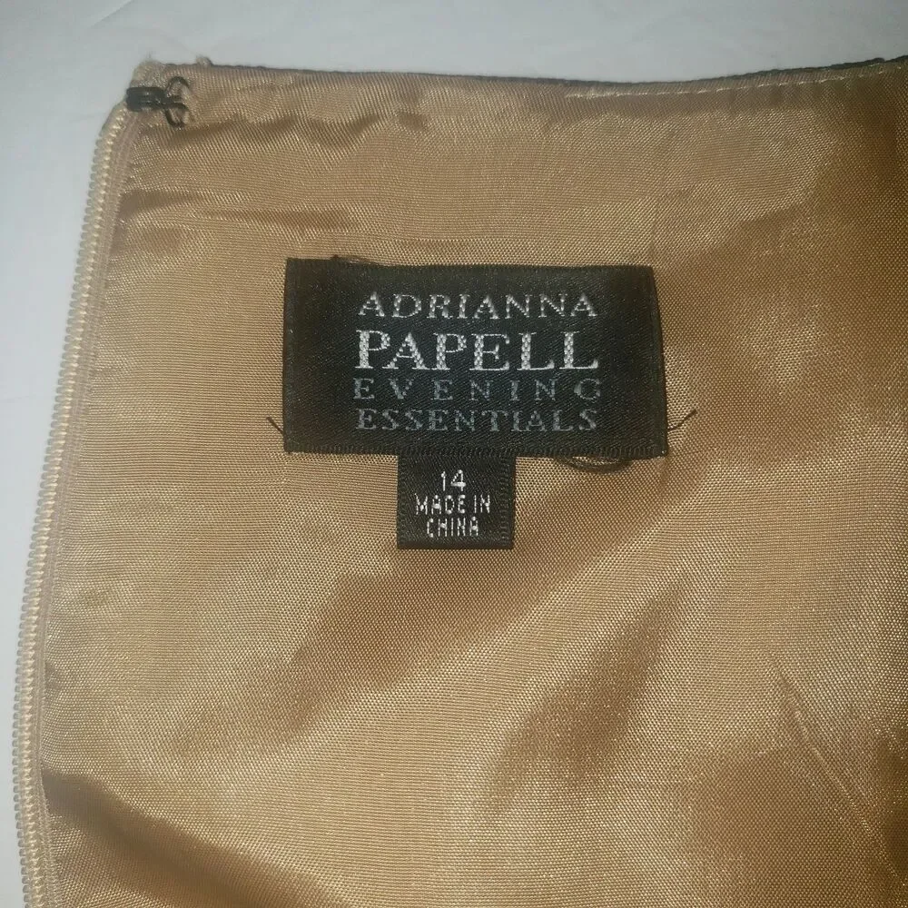 Adrianna Papell Skirt Floral Embroidered Satin Mesh Overlay Formal Womens 14